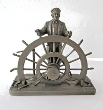 Fine Pewter Riverboat Pilot Captain Ron Hinote 1977 Vintage 4” Figurine Nautical picture