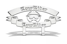 Lowrider Golo Man Custom Bicycle Double Lowrider Lettering Mirror Chrome Plaque. picture