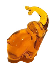 Kanawha Amber Glass Elephant Figurine / Paper Weight. Collectible Decorative  picture