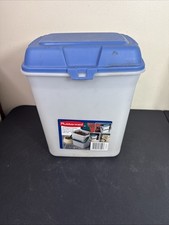 VTG Rubbermaid Canister Storage Handle Snap Lid Blue Frosted 2.25 Gallon picture