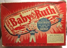 ANTIQUE VINTAGE 1936 BABY RUTH CANDY BAR 5CENT DISPLAY BOX CURTIS ADVERTISING picture