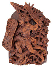 Celtic Knot Cuchulain Plaque Wood Finish Dryad Design Druid Pagan Wiccan Statue picture