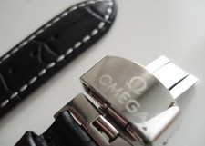 New Omega leather watch strap- 20 mm OMEGA SEAMASTER SPEEDMASTER Butterfly Clasp picture