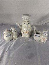 Vintage 1997-99 Pillsbury Doughboy Ceramic Kitchen Set 3 Piece Collection picture