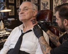 Harry S. Truman Presidential Neck Tattoo 8