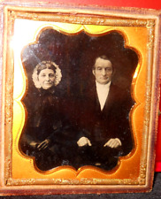 1/6th size Ambrotype of older couple in half case picture