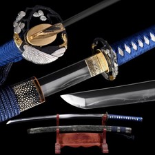 Japanese Katana Eagle Hand Forged Sanmai Steel Clay Tempered Full Tang picture
