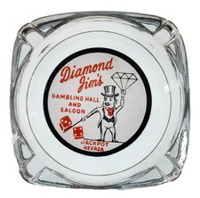 Vintage Ashtray / Diamond Jim's Gambling Hall & Saloon /Jackpot Nevada NV / FLAW picture
