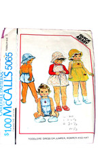 McCALL'S 5065 girl's size 3 dress or jumper, romper, hat/quick n easy (sew drwr picture