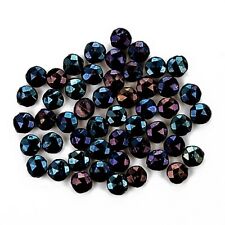 Antique Circa 1920s Czech Glass Nailhead Beads Teal Purple 5mm 1/8