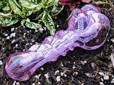 Pink 5”INCH Glass Pipe w/ Dichro Strip Heavy Hand Pipe Collectible Art USA picture