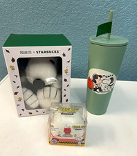 2026 Starbucks X Peanuts  Snoopy Plush + Green Tumbler Cup 24 oz +  DumPLinG  picture