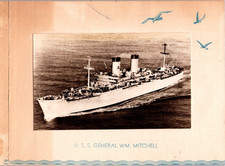 Vtg Unused Greeting Card Applied Photo USS General William Mitchell XA22 picture