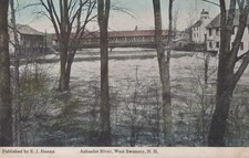 Ashuelot River Covered Bridge West Swanzey NH Postcard c.1910s E.J. Hanna picture