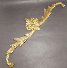 Vintage Brass Scroll Door Mirror Topper Gold Tone Wall Accent picture