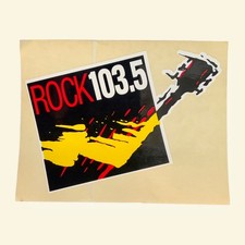 Vintage Rock 103.5 WRCX Chicago Radio Sticker Guitar Decal 1990s NOS picture