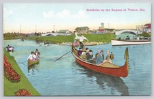 Vintage Venice California Gondolas Lagoon Postcard Souvenir Publishing Co. picture