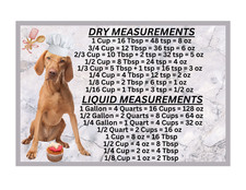 Vizsla Dog Measuring Chart Magnet Kitchen Baking Guide picture