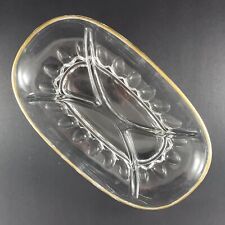 Elegant Clear Glass 4-Part Divided Oval Relish Tray 11½