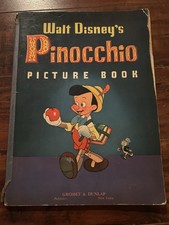 Vintage Walt Disney Pinocchio Picture Book 1940 Oversized Rare 1939 picture