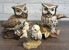 Vtg Owl Figurine Lot Homco 1114 & 1997 Hamilton A Song For Mother Lil Whoots EUC picture
