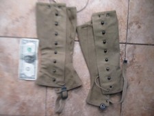 Great Pair of Early 1938 WWII GI Issue Canvas Leggings, Re - enactors, GIFT picture