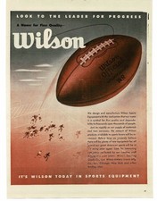 1945 Wilson Sports Equipment Football Official Intercollegiate WR Print Ad picture