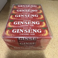 Rare Vintage Lotte Ginseng Chewing Gum Full Box Sealed Box of 20 Packs 1998 Date picture