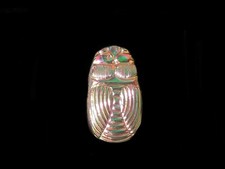 27mm Czech Glass Green Rainbow AB Scarab Buttons picture